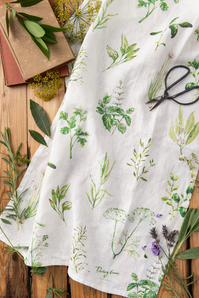 Embroidered Herbs Large Kitchen Towels - Dianne Sews and More