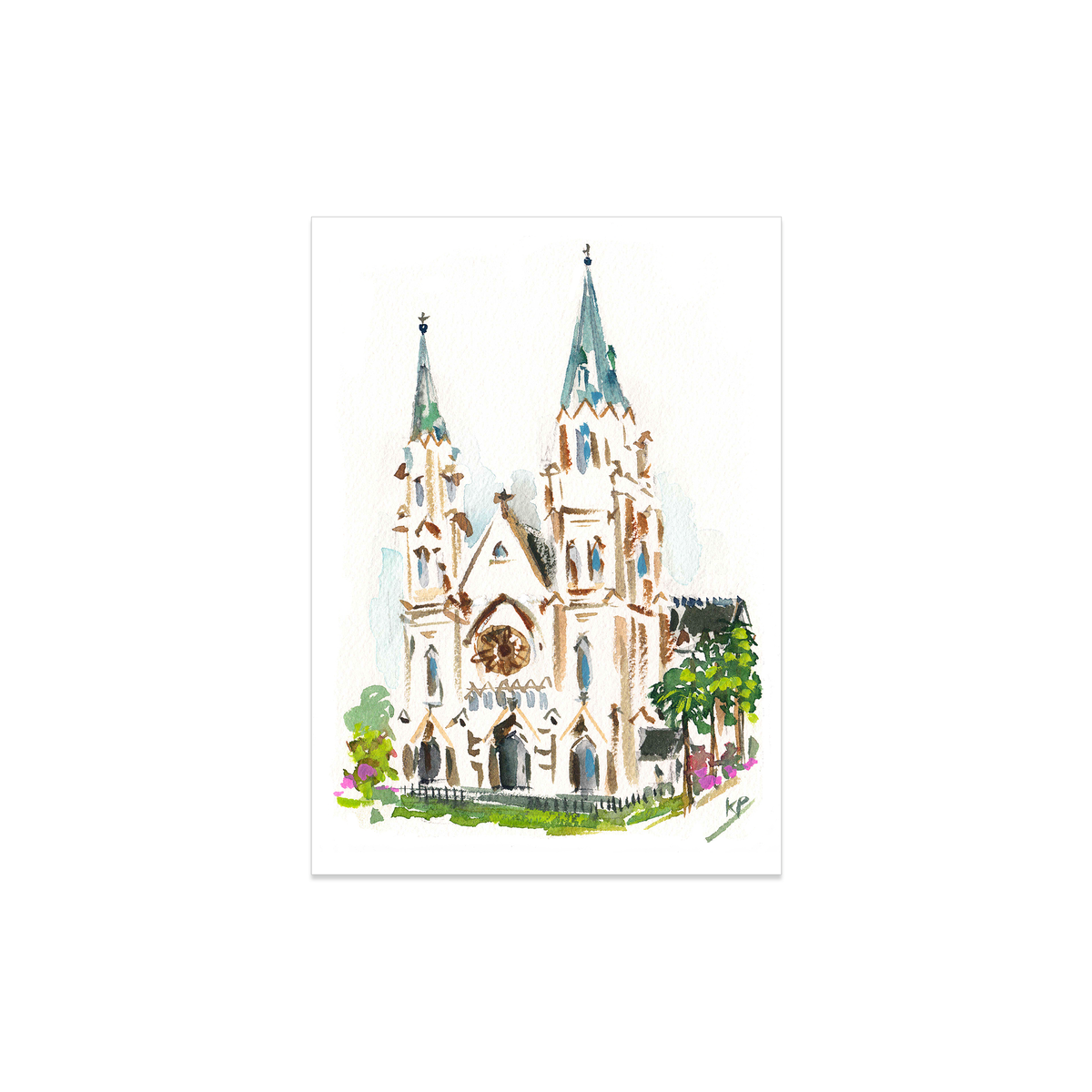 Art Print, St. John's Baptist Cathedral - Savannah, GA