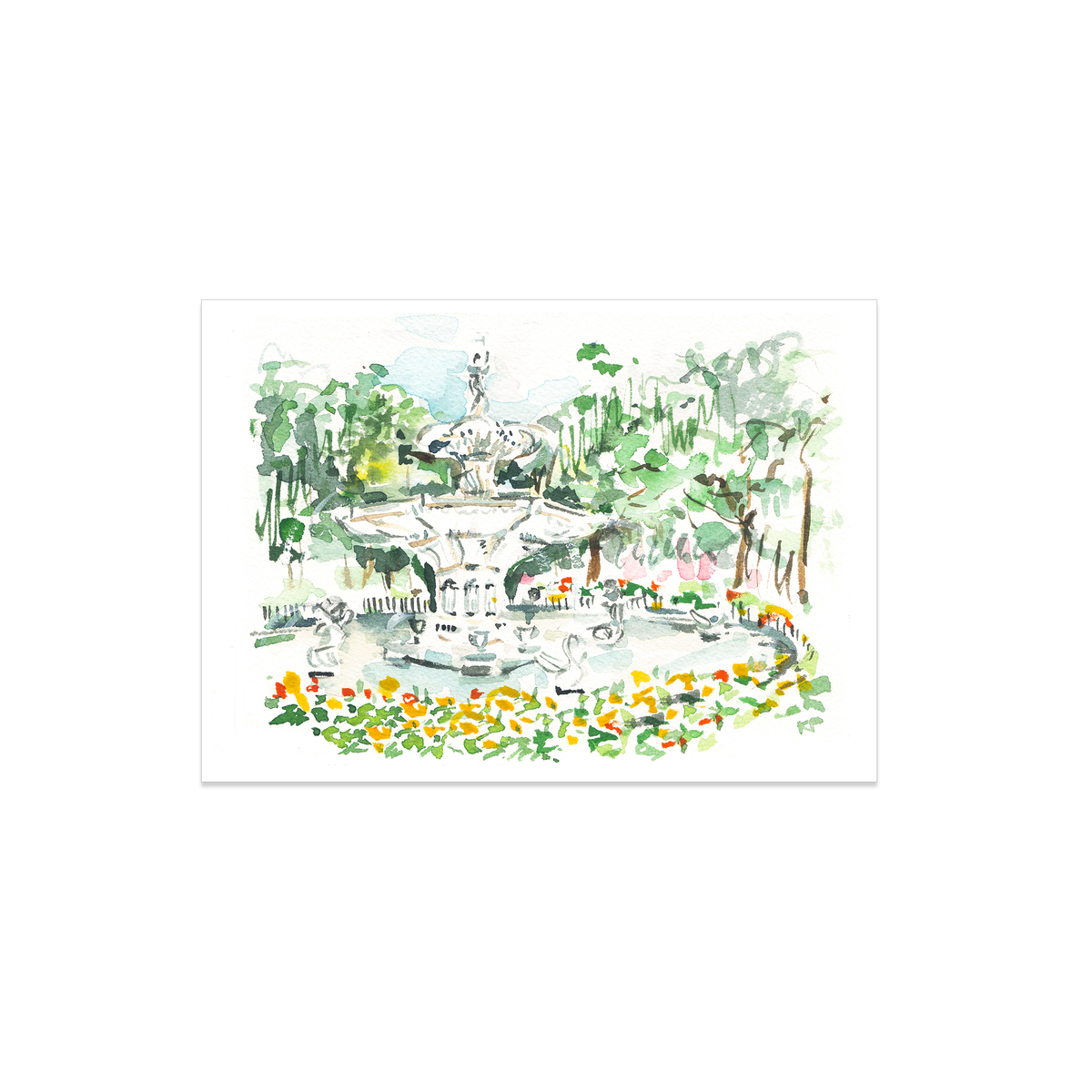 Art Print, Forsyth Fountain - Savannah, GA