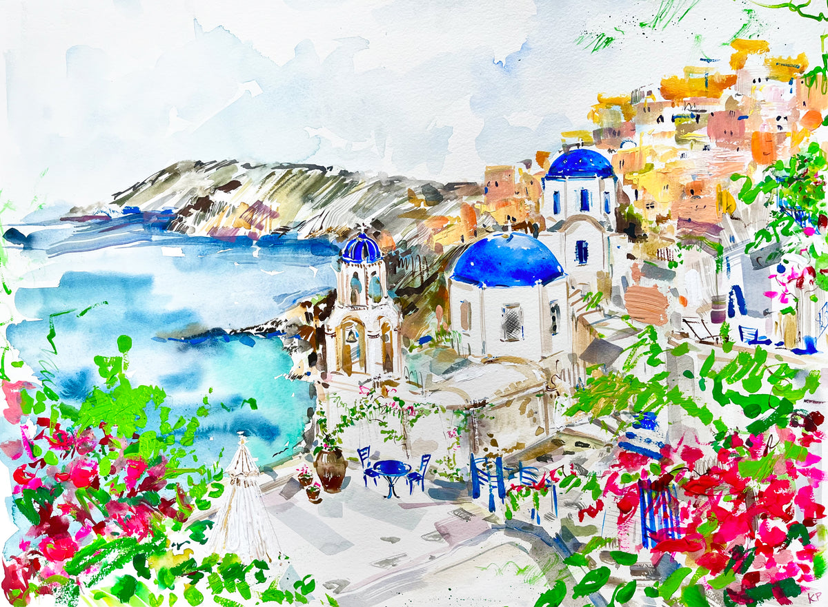 Art Print, Exploring Santorini