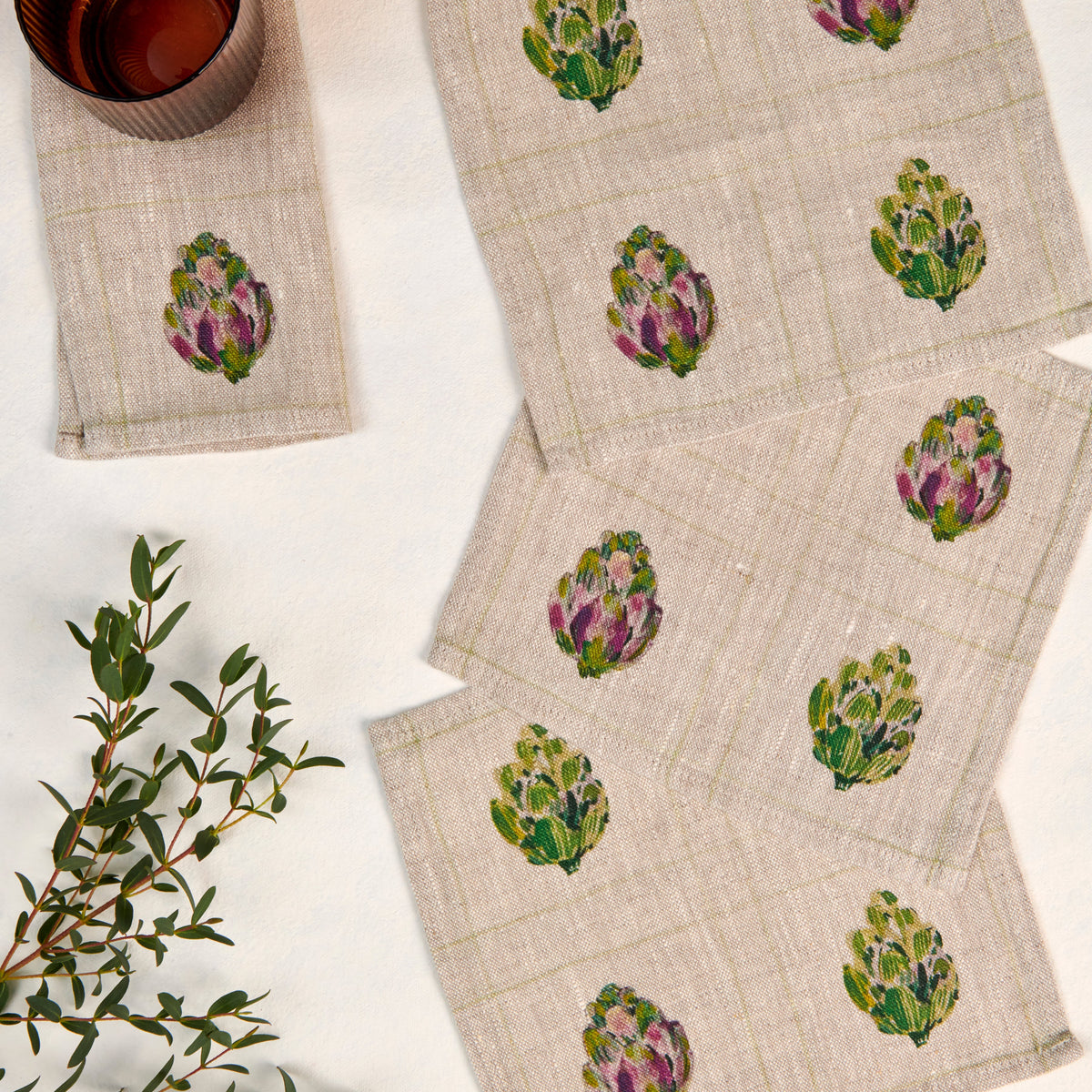 Artichoke- Cocktail Napkins set of 4