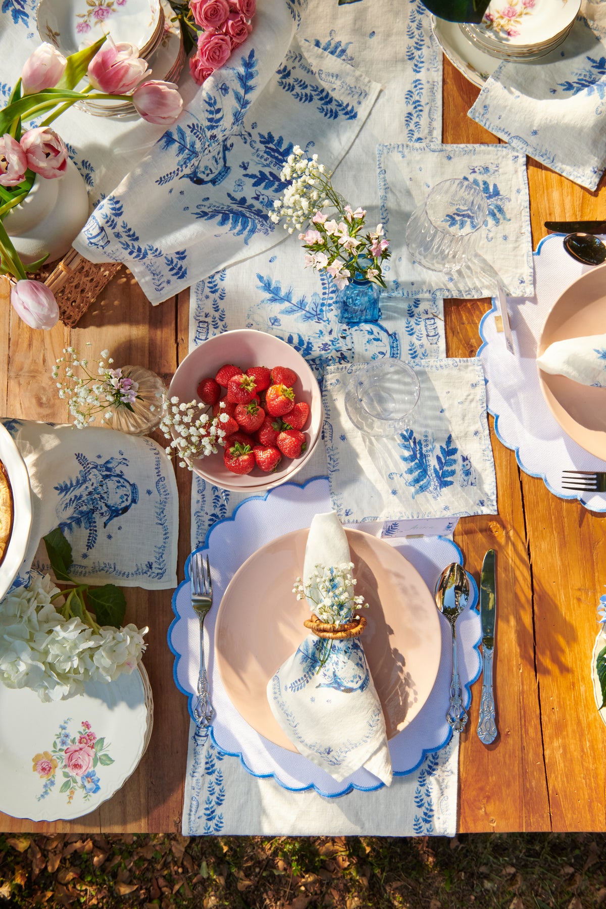Easter Toile Table Runner