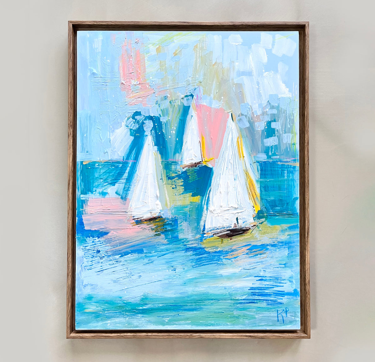 Sailboats - Original Art 25.5x19.5x1.25