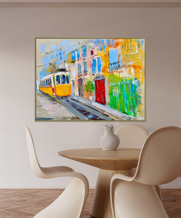 Lisbon, Portugal - Original Art 40x30x1.5