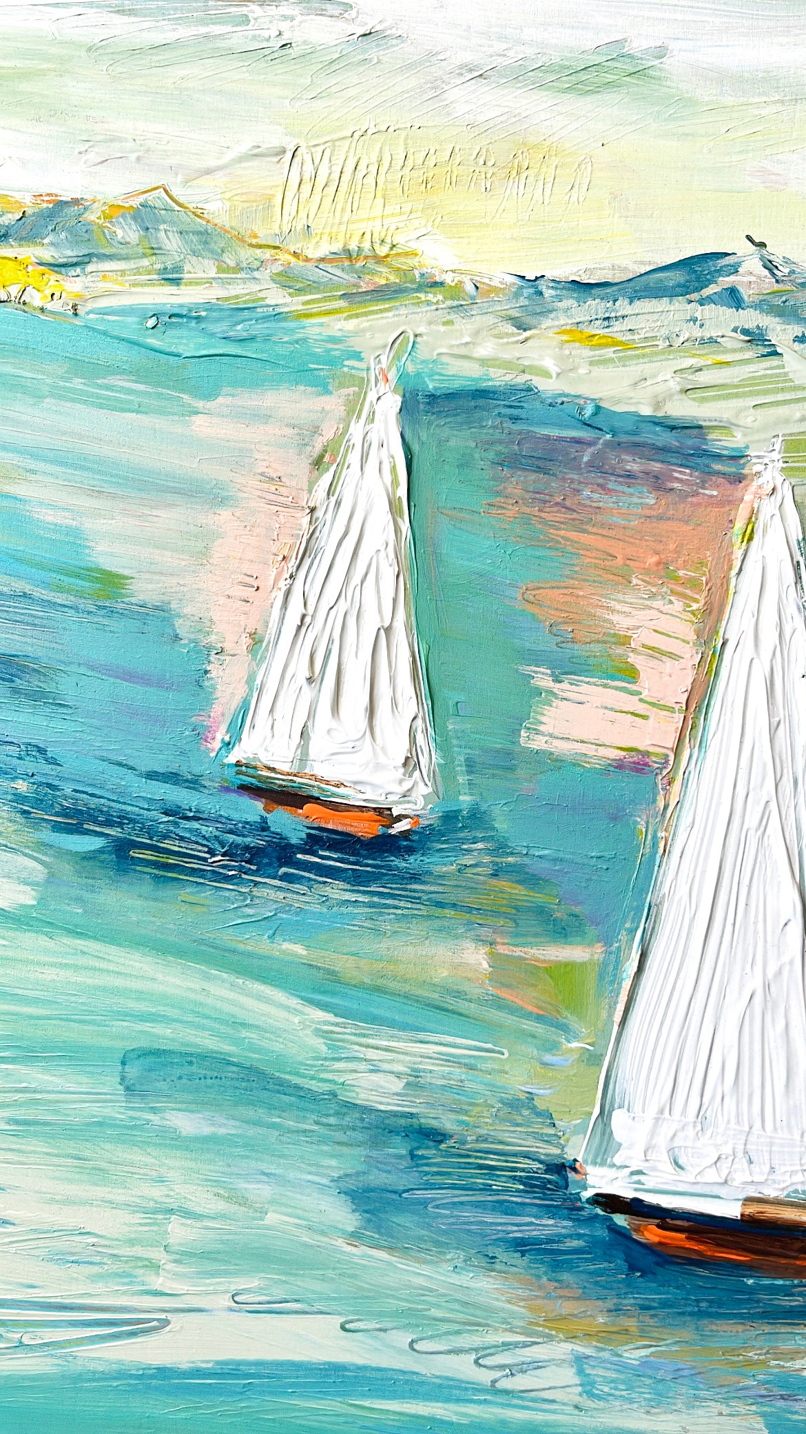 Sailboats 2 - Original Art 14" x 11" x 1 1/2"