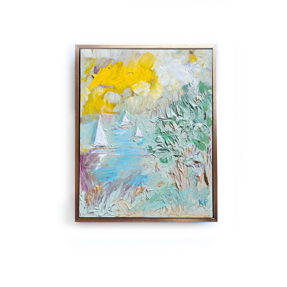 Sailboats 4 - Original Art 14" x 11" x 7/8"