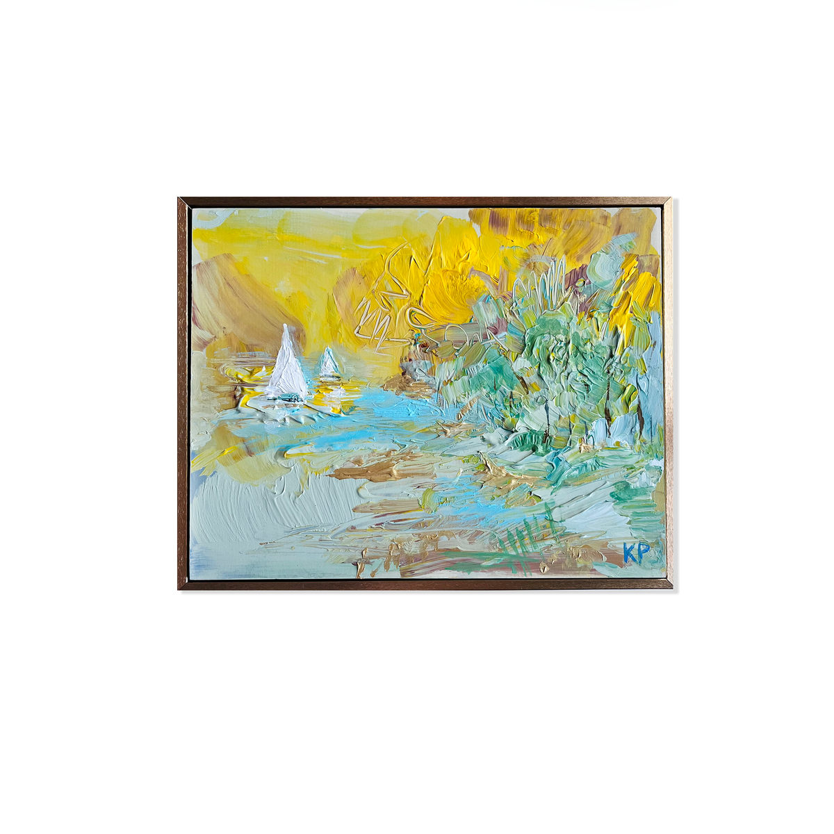 Sailboats 5 - Original Art 14" x 11" x 7/8"